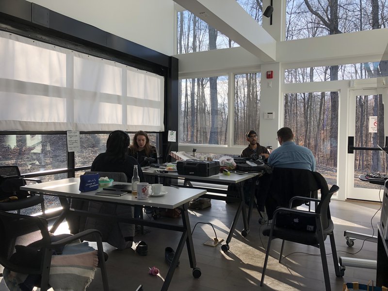 Winter Session students practicing interviewing one another