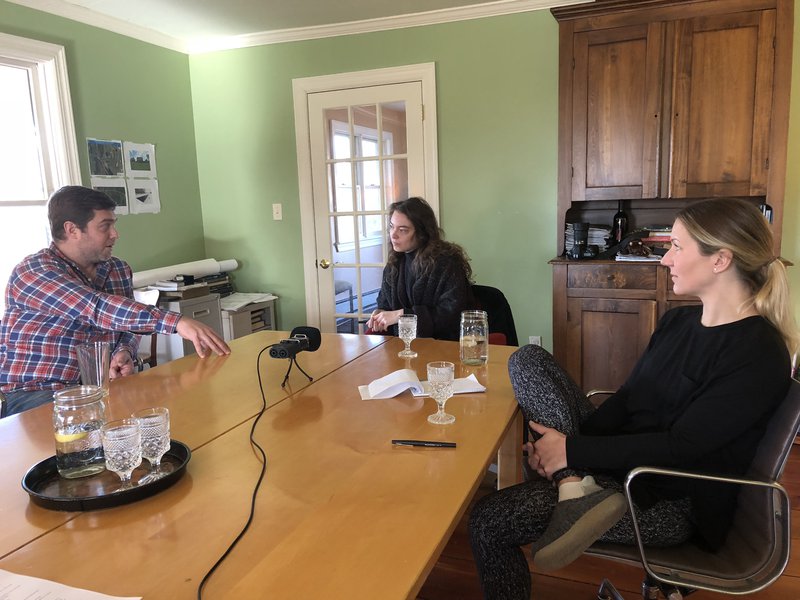 Emma Washburn interviewing Bruce and Holly Brittain