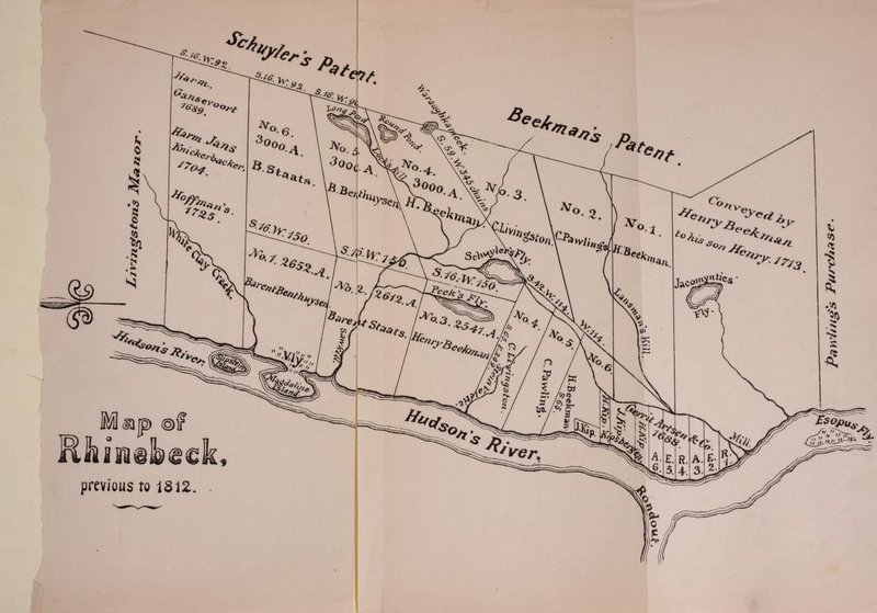 Map of Patent Owners in 1812, from Edward Smith, Documentary History of Rhinebeck